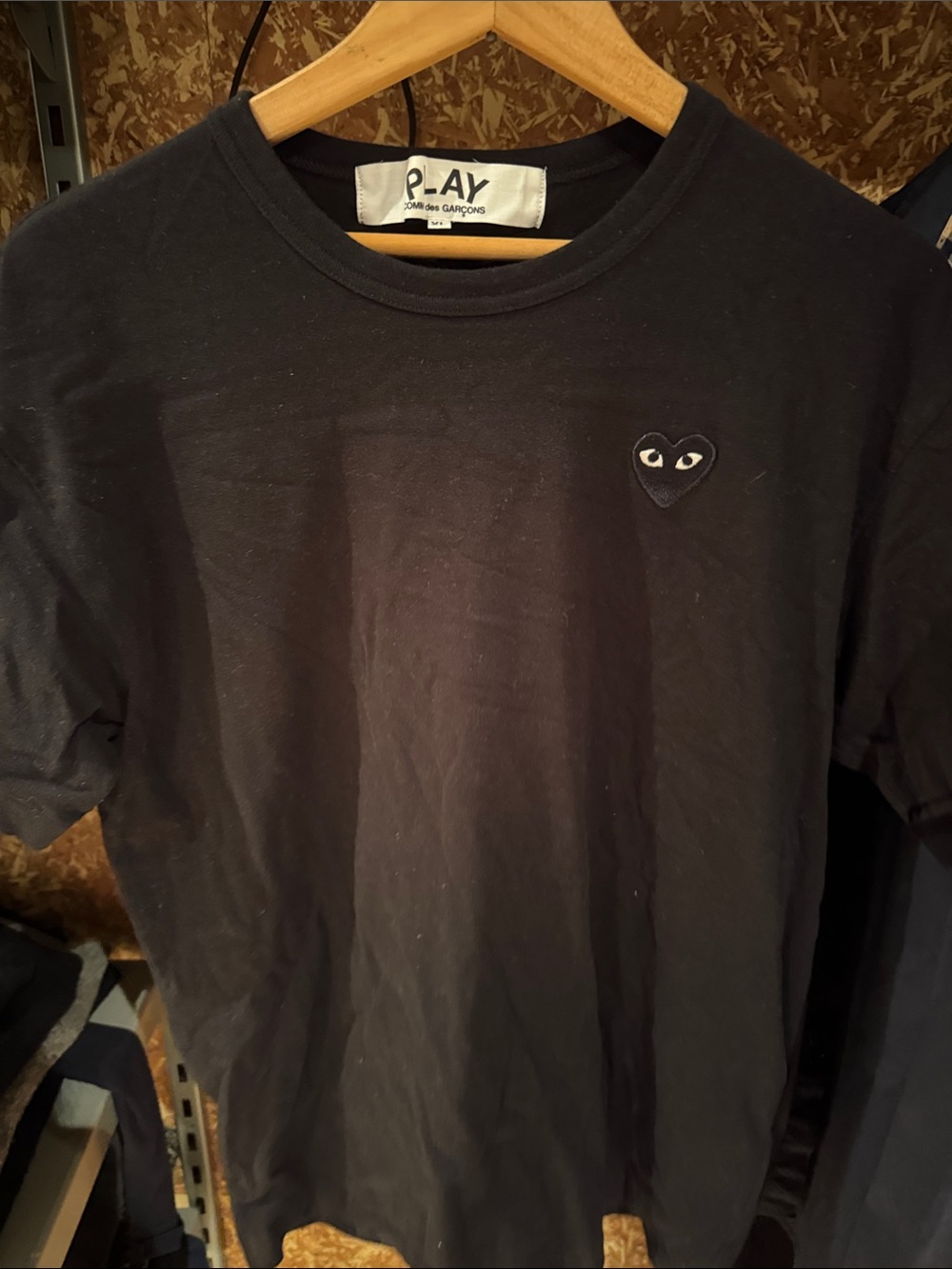 Comme des Garçons PLAY Black Short-Sleeve T-Shirt with Heart Logo